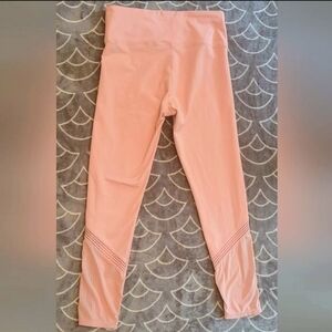 Fabletics High Rise Mesh Leggings | Peach Pink | Athletic Workout | Size M